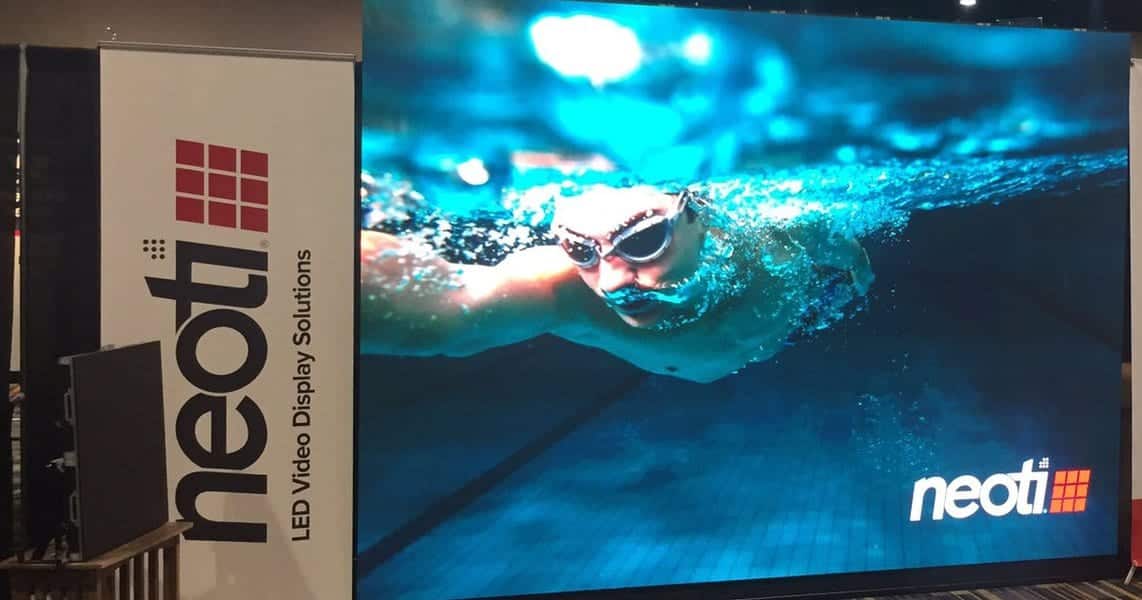 Neoti wall demo Neoti LED wall at trade show