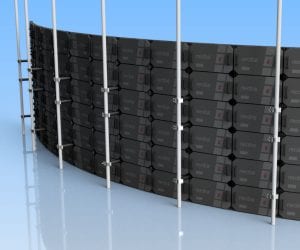 Support the curve and maintain a completely seamless front Hanging a curved LED wall