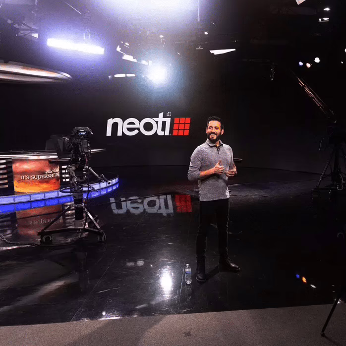 Broadcast Studio LED Video Wall Display Neoti LED video wall display installed in a broadcast tv studio